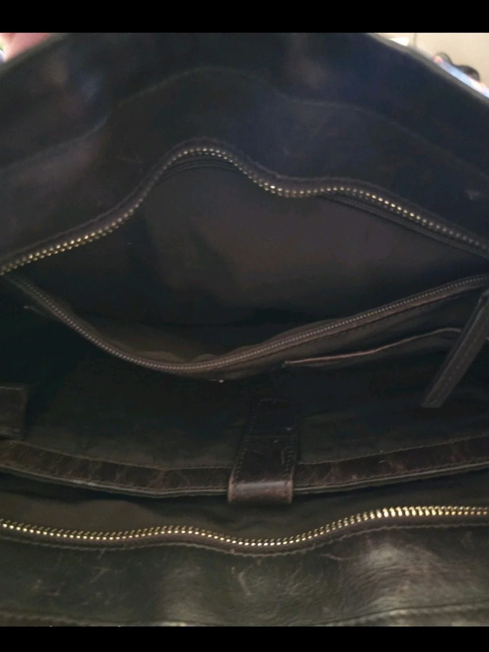 Laundry By Shelli Segal Dark Brown Leather Laptop Tote